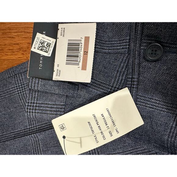 Tommy Hilfiger Boys size 12 dress pants Blue grey plaid NWT - Picture 2 of 6